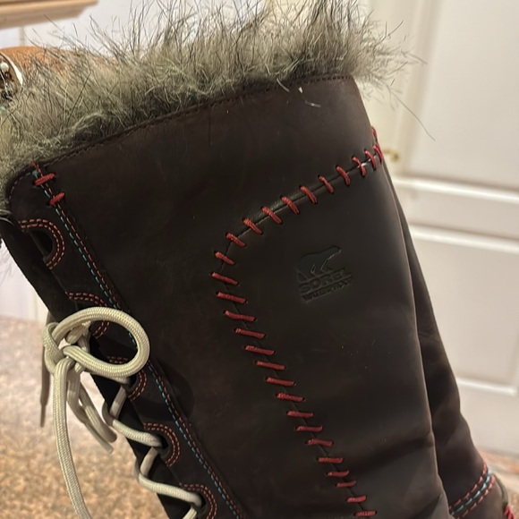 SOREL CATE THE GREAT LADIES BROWN GRAY WINTER SKI SNOW BOOTS-6M-1927-059 - Picture 12 of 14